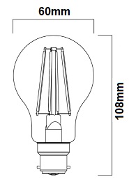 dimensions ampoule LED standard claire B22