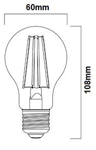 dimensions ampoule LED standard claire 4,5W E27