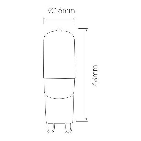 Dimensions UNIFORM-LINE LED 2,5W G9 Beneito Faure