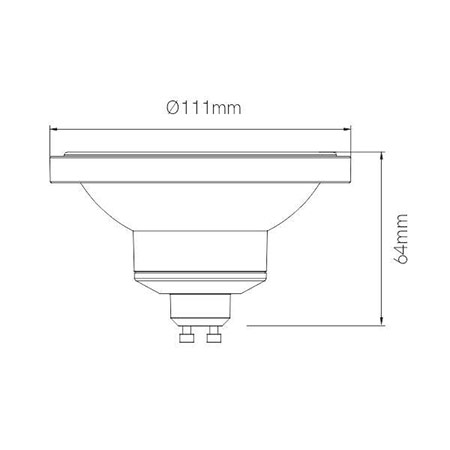 Dimensions ampoule LED réflecteur GU10 15W Beneito Faure Dole