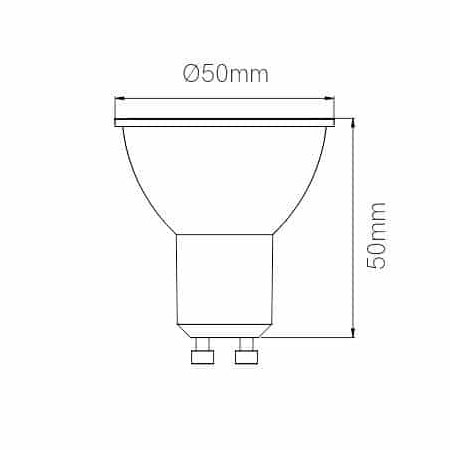 Dimensions ampoule LED réflecteur GU10 6W Beneito Faure Hook