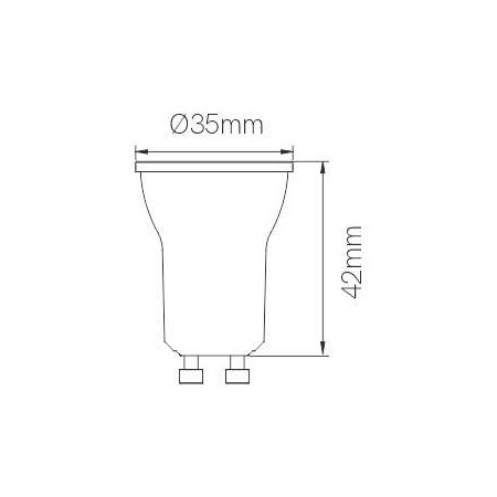 Dimensions ampoule LED réflecteur GU10 4W Beneito Faure Tutto