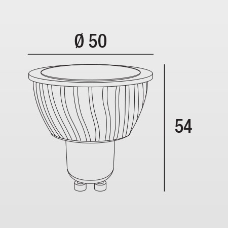 Dimensions ampoule LED réflecteur GU10 7W ID TO LIGHT Braga