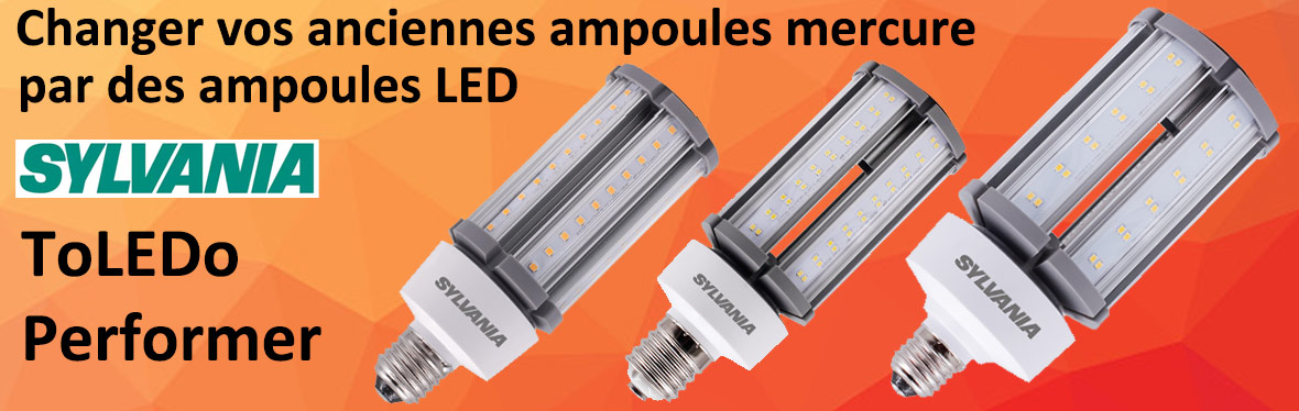 Ampoules LED pour le remplacement des ampoules mercure