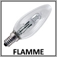 Lampes flamme halogène E27/B22/E14